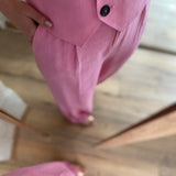 Pantalon plissé en lin Nura - Rose - FABIENNE CHAPOT