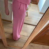 Pantalon plissé en lin Nura - Rose - FABIENNE CHAPOT