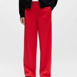 Objlisa Wide Mid-Rise Trousers - Poinsettia - OBJECT