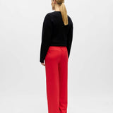 Objlisa Wide Mid-Rise Trousers - Poinsettia - OBJECT
