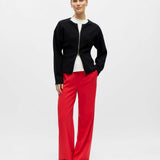 Objlisa Wide Mid-Rise Trousers - Poinsettia - OBJECT