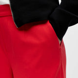 Objlisa Wide Mid-Rise Trousers - Poinsettia - OBJECT