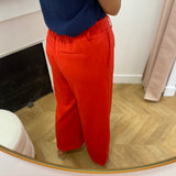 Objlisa Wide Mid-Rise Trousers - Poinsettia - OBJECT