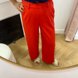 Objlisa Wide Mid-Rise Trousers - Poinsettia - OBJECT