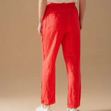 Pantalon slouchy en lin Sasha - Rouge - C'EST BEAU LA VIE