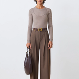 Pantalon tailleur à pinces large Jonas - Taupe - SUNCOO