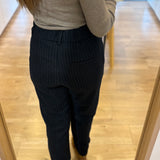 Pantalon tailleur à rayures femme Jacob - Bleu nuit - SUNCOO