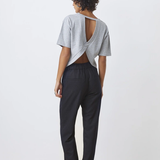 Pantalon tailleur à rayures femme Jacob - Bleu nuit - SUNCOO
