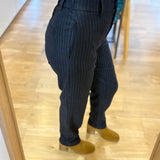 Pantalon tailleur à rayures femme Jacob - Bleu nuit - SUNCOO