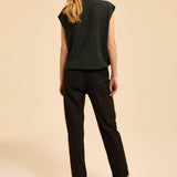 Pantalon tailleur cigarette rayé - Noir - I.CODE