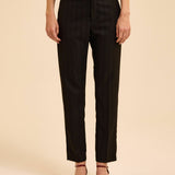 Pantalon tailleur cigarette rayé - Noir - I.CODE