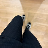 Pantalon tailleur cigarette rayé - Noir - I.CODE