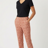 Pantalon chino imprimé en viscose Vildj - Argile - SUN VALLEY FEMME