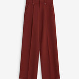 Pantalon de tailleur NILAY GRACE & MILA terracotta – vue de face avec plis et jambes larges