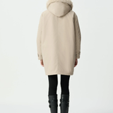 Parka oversize à capuche doublée de fourrure - Beige - IKKS WOMEN