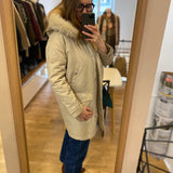 Parka oversize à capuche doublée de fourrure - Beige - IKKS WOMEN