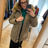 Parka touché peau de pêche avec capuche Ystria - Chataigne - Sun Valley femme