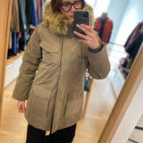 Parka touché peau de pêche avec capuche Ystria - Chataigne - Sun Valley femme