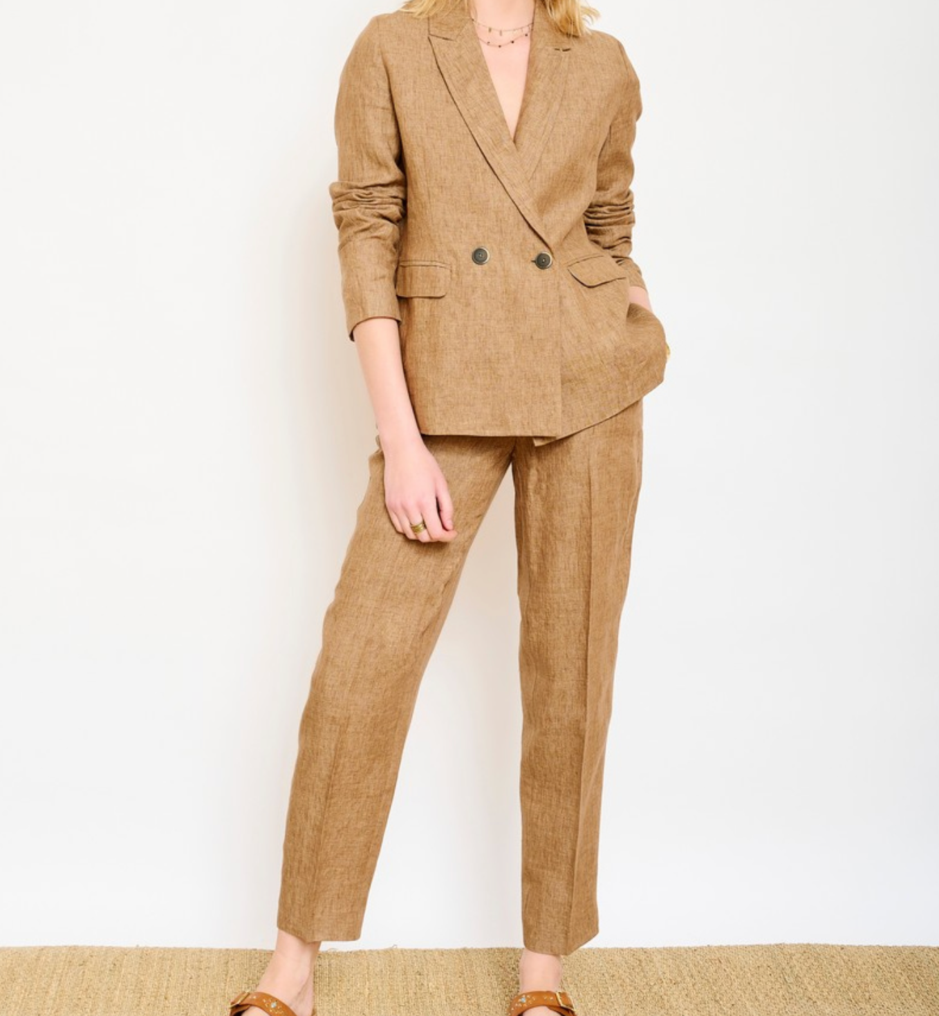 Pantalon lin - marron - Mkt Studio