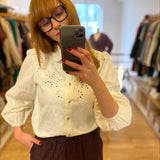 Chemise plastron broderie anglaise - Écrue - I.Code
