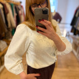 Chemise plastron broderie anglaise - Écrue - I.Code