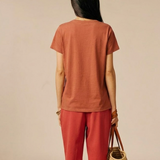 T-shirt imprimé en pur coton Plop - Argile rouge - SUN VALLEY FEMME