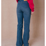 Jean bootcut taille haute Plumette - Stone - C'EST BEAU LA VIE