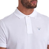 Polo de sport manches courtes en coton - Blanc - BARBOUR HOMME