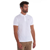 Polo de sport manches courtes en coton - Blanc - BARBOUR HOMME
