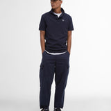 Men's short-sleeved cotton sports polo shirt - New Navy - BARBOUR
