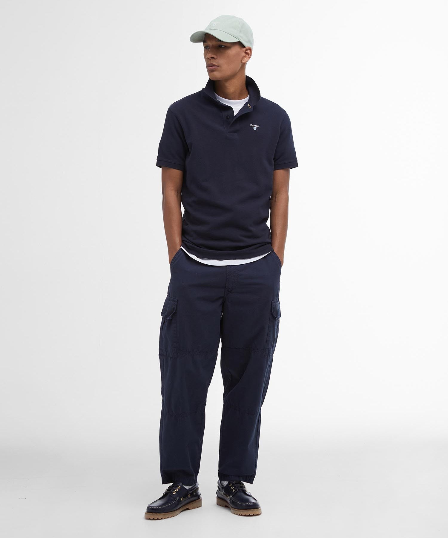 Polo de sport manches courtes en coton - New Navy - BARBOUR HOMME