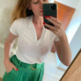 Polo côtelé femme Perlama - Ecru - Sun Valley femme