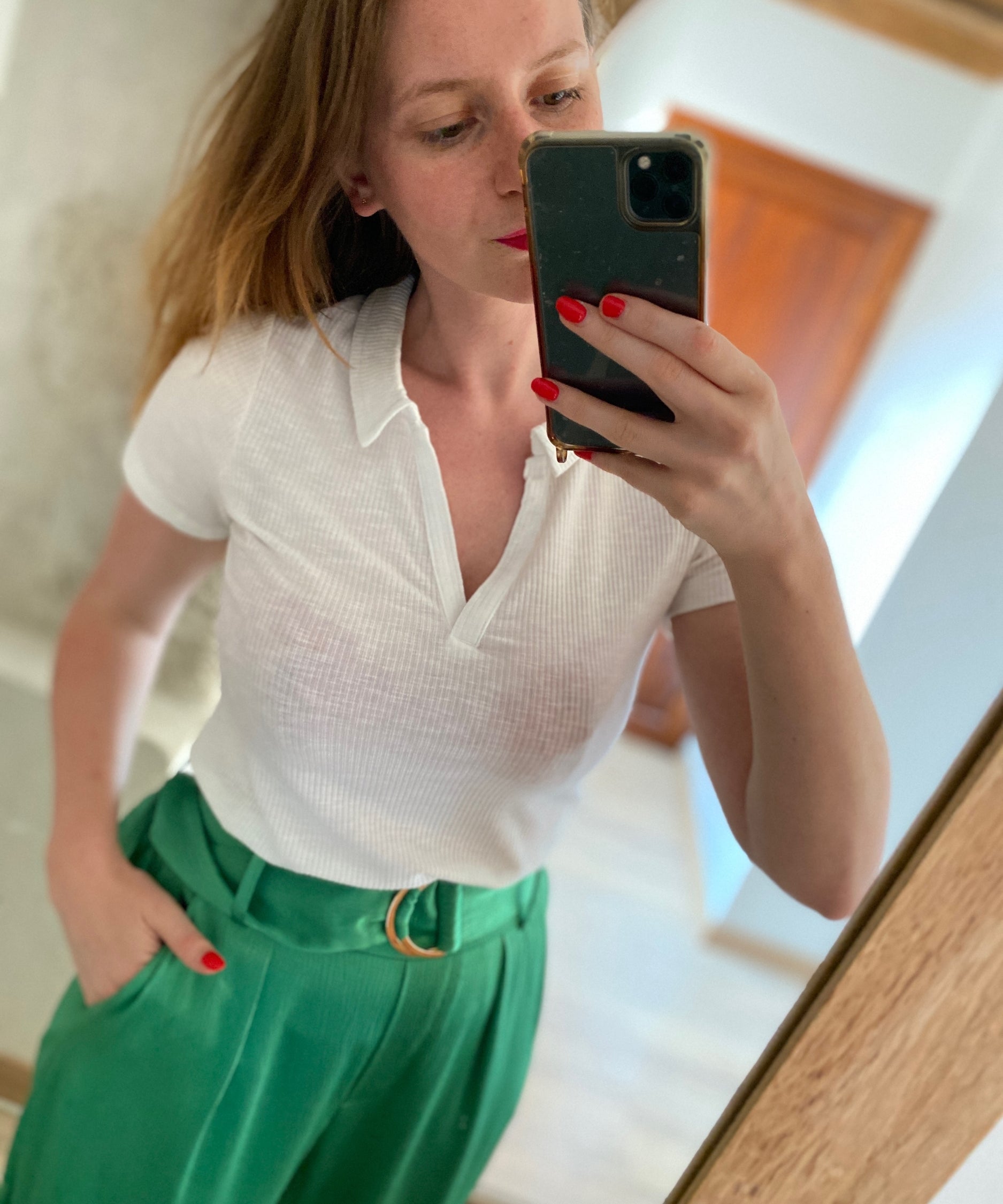 Polo côtelé femme Perlama - Ecru - Sun Valley femme