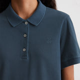 Polo piqué en jersey - Bleu doux - MARC'O POLO FEMME
