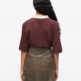 Polo élégant femme Roumagalie - Chocolat - ROUGE