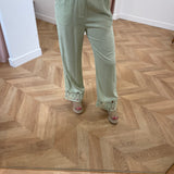 Pantalon droit détail en crochet Priella - Vert - LA PETITE ETOILE