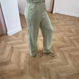 Pantalon droit détail en crochet Priella - Vert - LA PETITE ETOILE