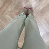 Pantalon droit détail en crochet Priella - Vert - LA PETITE ETOILE