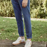 Pantalon fuselé en lin Dreuille - Marine - FAGUO HOMME