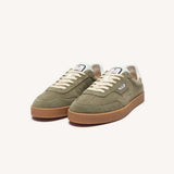Baskets en cuir velours Lumbo - Kaki foncé - FAGUO HOMME