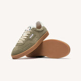 Baskets en cuir velours Lumbo - Kaki foncé - FAGUO HOMME