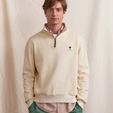 Sweat zippé en coton Amboise - Ecru - FAGUO HOMME