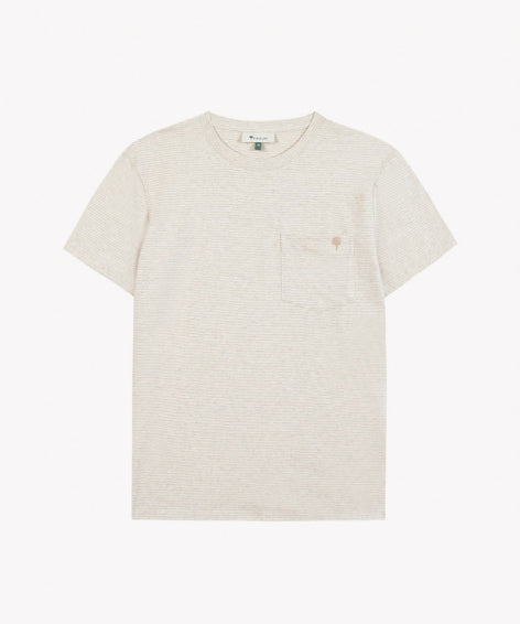T-shirt rayé Olonne - Crème et beige - FAGUO HOMME