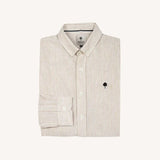 Chemise en lin rayée Ivoy - Crème beige - FAGUO HOMME