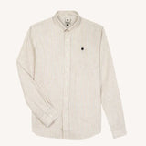 Chemise en lin rayée Ivoy - Crème beige - FAGUO HOMME