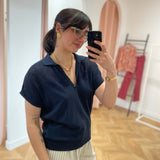 Pull col chemise - Marine - LOLA ESPELETA