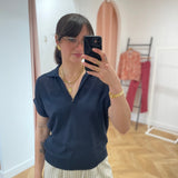 Pull col chemise - Marine - LOLA ESPELETA