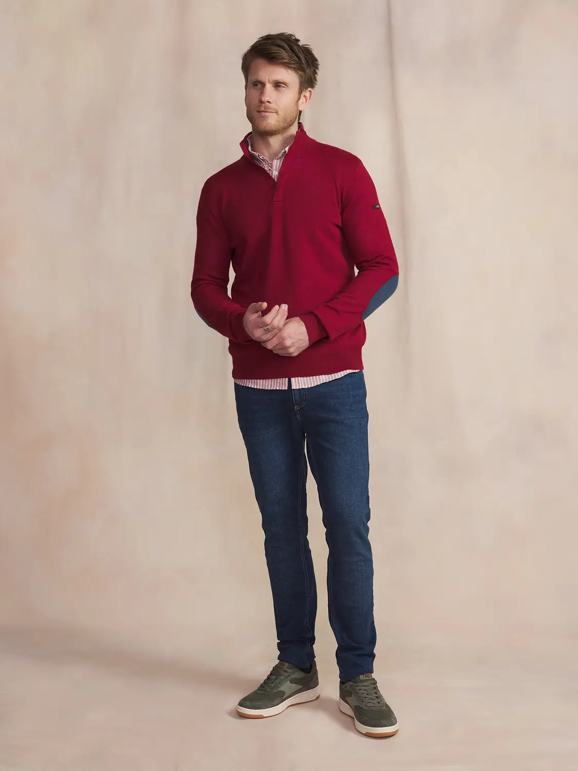 Pull homme Redmond en coton - Col rond - rouge (épaisseur moyenne) - Taille : XXL Pull homme Redmond en coton - Col rond - rouge (épaisseur moyenne) - Taille : XXL