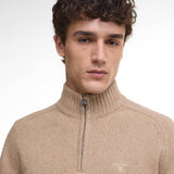 Pull à col zippé en laine Grangetown - Pierre délavée - BARBOUR HOMME