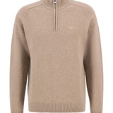 Pull à col zippé en laine Grangetown - Pierre délavée - BARBOUR HOMME